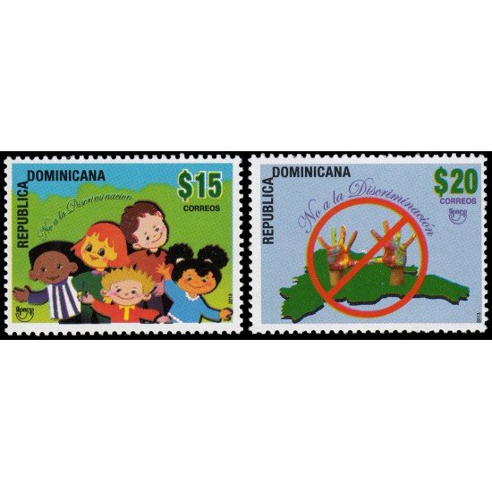Rep. Dominicana 1759/60 2014 Serie América UPAEP Lucha contra la discriminación MNH