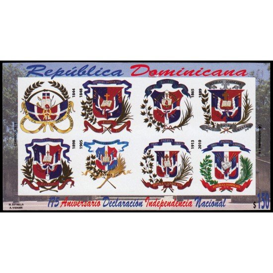 Rep. Dominicana HB 76 2020 175 aniv. de la Declaración de Independencia Escudos de Armas MNH