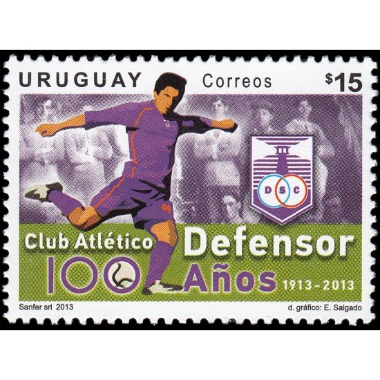 Uruguay 2615 2013 Deportes Fútbol Centenario del Club Atlético Defensor MNH