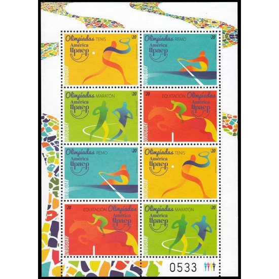 Uruguay 2799/82 2016 Serie América UPAEP Deportes olímpicos Hoja con 2 series MNH