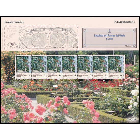 España Pliego Premium 181 2026 Rosaleda del Parque del Oeste Madrid MNH