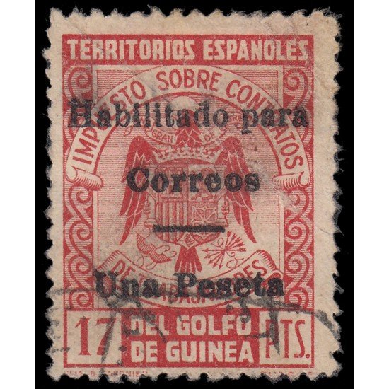 Guinea Española 259L 1939 - 1941 Escudo Shield Usado