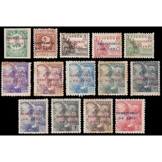 Ifni 1/15 1941/42 Cifras Cid y Caudillo Sobrecargados Falta valor 15 MH