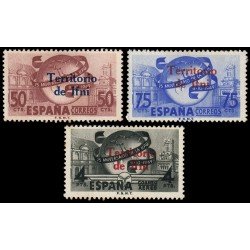 Ifni 65/67 1949 LXXV Aniv. de la U.P.U. Sobrecargados MH Ifni 65/67 1949 LXXV Aniv. de la U.P.U. Sobrecargados MH