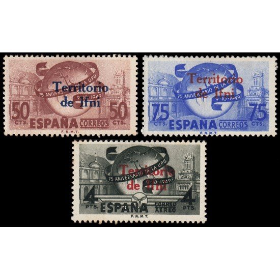 Ifni 65/67 1949 LXXV Aniv. de la U.P.U. Sobrecargados MH