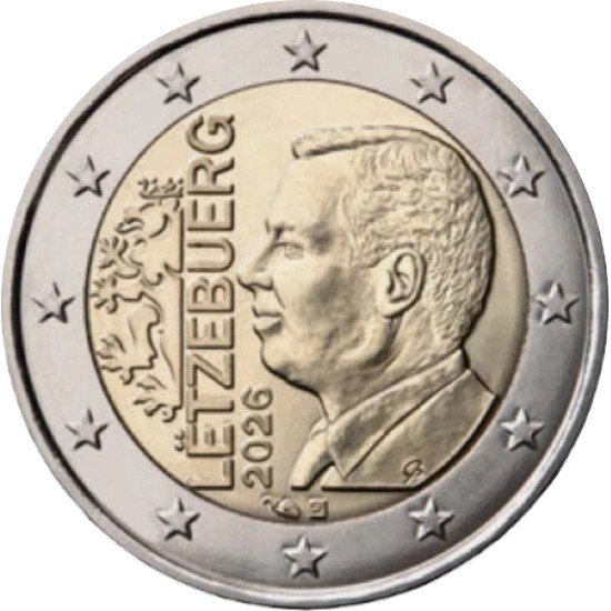 Luxemburgo 2026 2 € euros conmemorativos  Gran Duque Guillermo