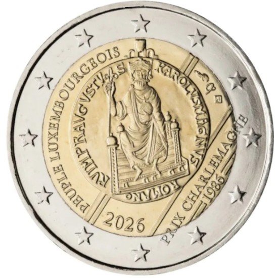 Luxemburgo 2026 2 € euros conmemorativos  Premios Carlomagno