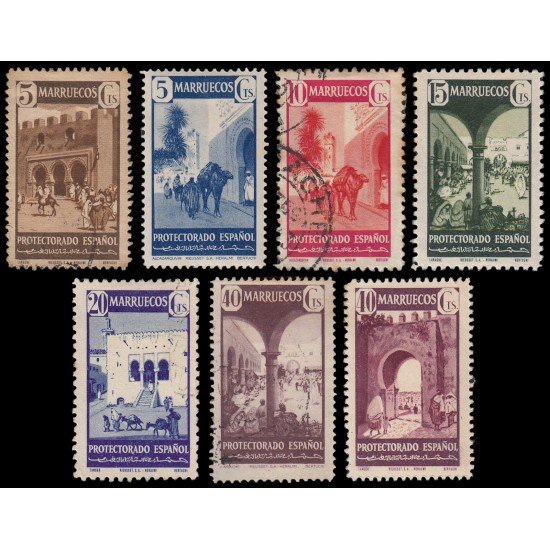 Marruecos Morocco 234/40 1941 Monumentos Monuments MH y Usados