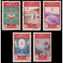Marruecos Morocco 270/74 1946 Pro tuberculosos MH y Usados