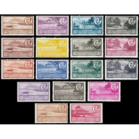 Guinea Española 277/93 1949/50 Paisajes Franco MNH