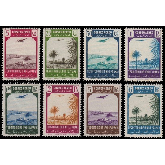 Ifni 28/35 1943 Paisajes y Avión MNH