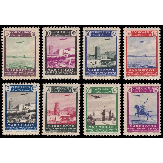 Marruecos Morocco 297/04 1949 Paisajes y avión MNH