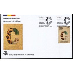 Andorra Española 578 2025 Diversitat andorrana Comunitat colombiana SPD Sobre Primer Día Andorra Española 578 2025 Diversitat andorrana Comunitat colombiana SPD Sobre Primer Día
