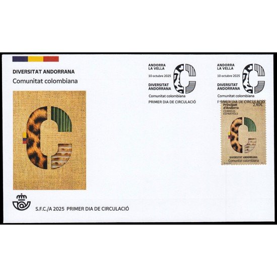 Andorra Española 578 2025 Diversitat andorrana Comunitat colombiana SPD Sobre Primer Día