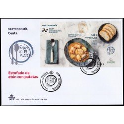 España Spain 5867 2025 Gastronomía Ceuta Estofado de atún con patatas SPD Sobre Primer Día España Spain 5867 2025 Gastronomía Ceuta Estofado de atún con patatas SPD Sobre Primer Día