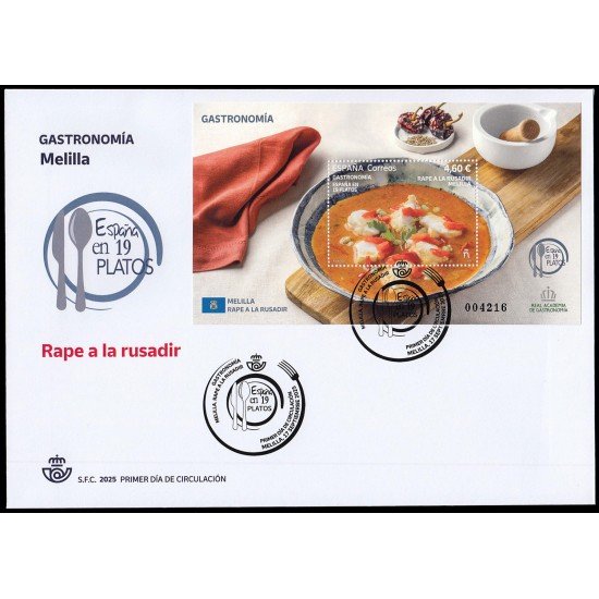 España Spain 5859 2025 Gastronomía Melilla Rape a la rusadir SPD Sobre Primer Día