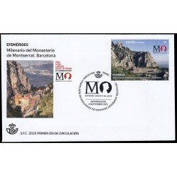 España Spain 5857 2025 Efemérides Milenario del Monasterio de Montserrat Barcelona SPD Sobre Primer Día España Spain 5857 2025 Efemérides Milenario del Monasterio de Montserrat Barcelona SPD Sobre Primer Día