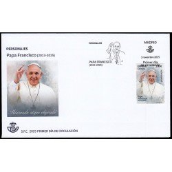 España Spain 5882 2025 Personajes Papa Francisco SPD Sobre Primer Día España Spain 5882 2025 Personajes Papa Francisco SPD Sobre Primer Día
