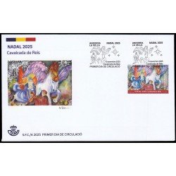 Andorra Española 581 2025 Nadal 2025 Cavalcada de Reis SPD Sobre Primer Día Andorra Española 581 2025 Nadal 2025 Cavalcada de Reis SPD Sobre Primer Día