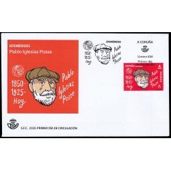 España Spain 5887 2026 Efemérides Pablo Iglesias Posse SPD Sobre Primer Día Tarifa A España Spain 5887 2026 Efemérides Pablo Iglesias Posse SPD Sobre Primer Día Tarifa A