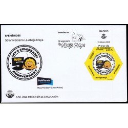 España Spain 5891 2026 50 aniv. de La Abeja Maya SPD Sobre Primer Día España Spain 5891 2026 50 aniv. de La Abeja Maya SPD Sobre Primer Día