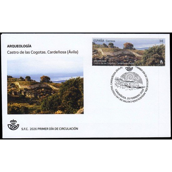 España Spain 5894 2026 Arqueología Castro de las Cogotas Cardeñosa Ávila SPD Sobre Primer Día