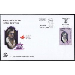 España Spain 5899 2026 Mujeres en la política Matilde de la Torre SPD Sobre Primer Día España Spain 5899 2026 Mujeres en la política Matilde de la Torre SPD Sobre Primer Día
