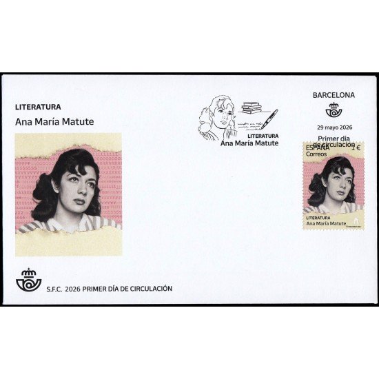 España Spain 5917 2026 Literatura Ana María Matute SPD Sobre Primer Día