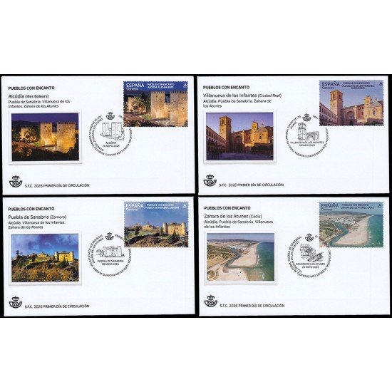 España Spain 5913/16 2026 Pueblos con encanto Serie XI SPD Sobre Primer Día Tarifa A