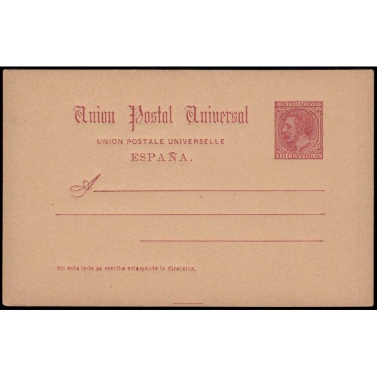 España Spain Entero Postal 15 1884