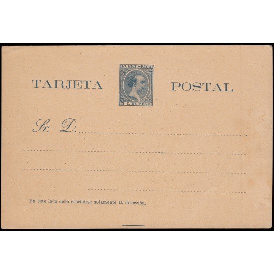 Puerto Rico EP 3 1890 Entero Postal Alfonso XIII