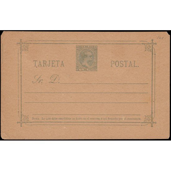 Cuba Entero Postal 25 1890 Alfonso XIII