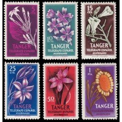 Tanger Telégrafos 47/52 1957  Flores flowers MH