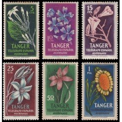Tanger Telégrafos 53/58 1957  Flores flowers MH