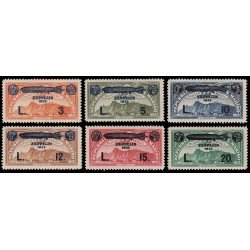 San Marino A 11/16 1933 Vistas de San Marino sobrecarga zeppelin MNH