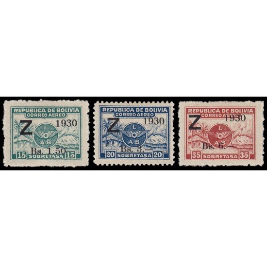 Bolivia A-3G/J 1930 Timbres aéreos de 1928 MH