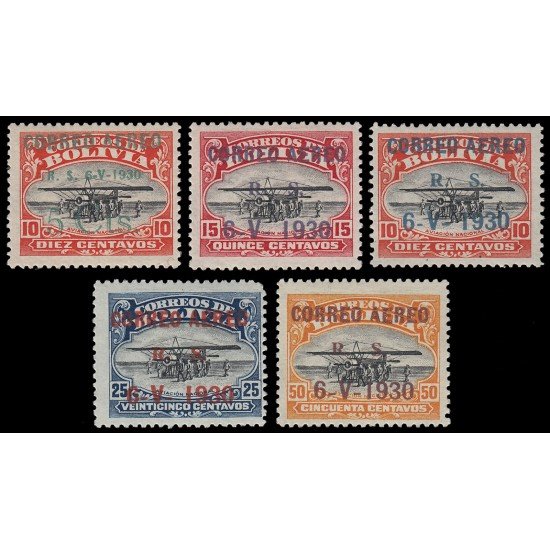 Bolivia A-3A/E 1930 Commemoración del viaje Graf Zeppelin MH