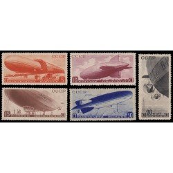 Rusia A 33/37 1932 2º Año Polar Internacional Dirigible Pravda MH Rusia A 33/37 1932 2º Año Polar Internacional Dirigible Pravda MH