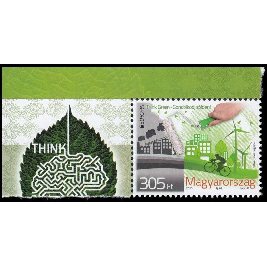 Hungría Hungary HB 371 2016 Europa La ecología en Europa Sello proveniente de hojita MNH