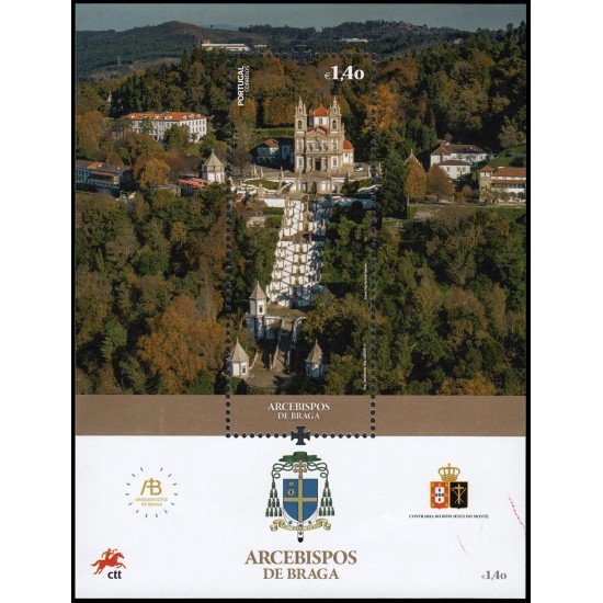 Portugal 4270F 2017 Arzobispos de Braga Hojita MNH