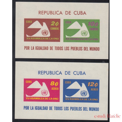 FAU3/S Cuba HB 19/20 1961  15ª Asamblea de la ONU Símbolo paloma MNH