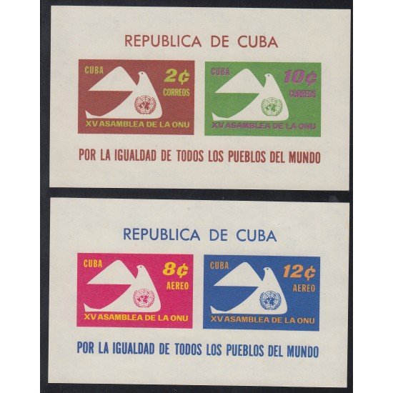 FAU3/S Cuba HB 19/20 1961 15ª Asamblea de la ONU Símbolo paloma MNH FAU3/S Cuba HB 19/20 1961 15ª Asamblea de la ONU Símbolo paloma MNH