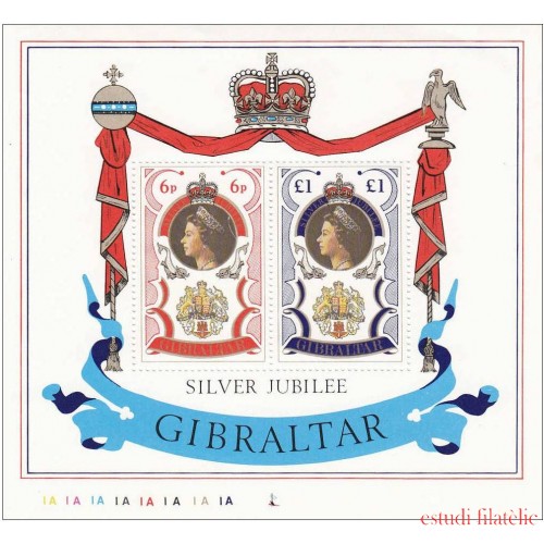 Gibraltar - 3-HB - 1977 25º Aniv. de la coronación de Isabel II Lujo