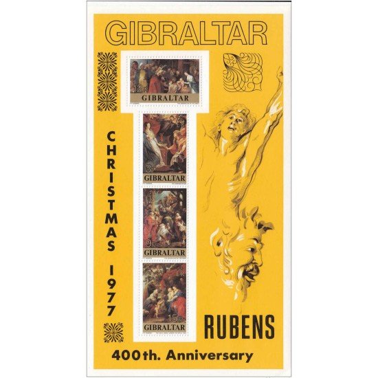 Gibraltar - 4-HB - 1977 Navidad y 400 º Aniv. de Rubens Lujo Gibraltar - 4-HB - 1977 Navidad y 400 º Aniv. de Rubens Lujo