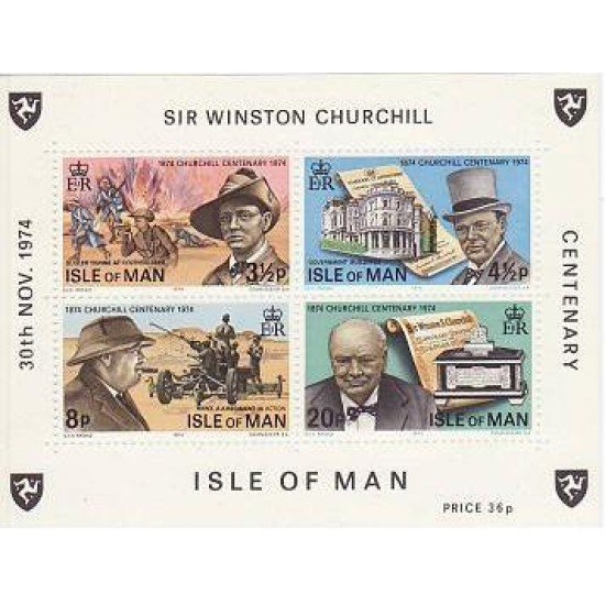 Man (isla de) - 1-H - 1974 Cent. de Churchill Retratos Lujo Man (isla de) - 1-H - 1974 Cent. de Churchill Retratos Lujo