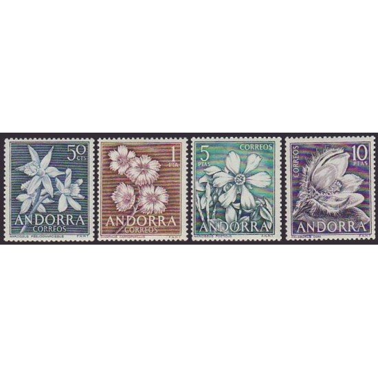 Andorra española 68/71 1966 Flores MNH Andorra española 68/71 1966 Flores MNH