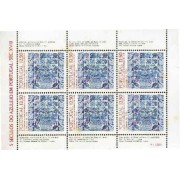 Portugal - 1590a - 1983 5 Siglos de Azulejos -jarrón con flores Gabriel del Barco Lujo Mini hojita 6 sellos nº 1590 Lujo