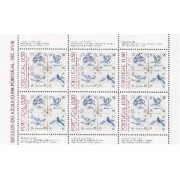 Portugal - 1582a - 1983 5 Siglos de Azulejos, Pájaros Mini Hojita de 6 sellos nº 1582 Lujo