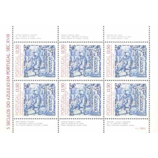 Portugal - 1593a - 1983 5 Siglos de Azulejos,caballo, jinete Mini Hojita 6 sellos nº 1593 Lujo Portugal - 1593a - 1983 5 Siglos de Azulejos,caballo, jinete Mini Hojita 6 sellos nº 1593 Lujo