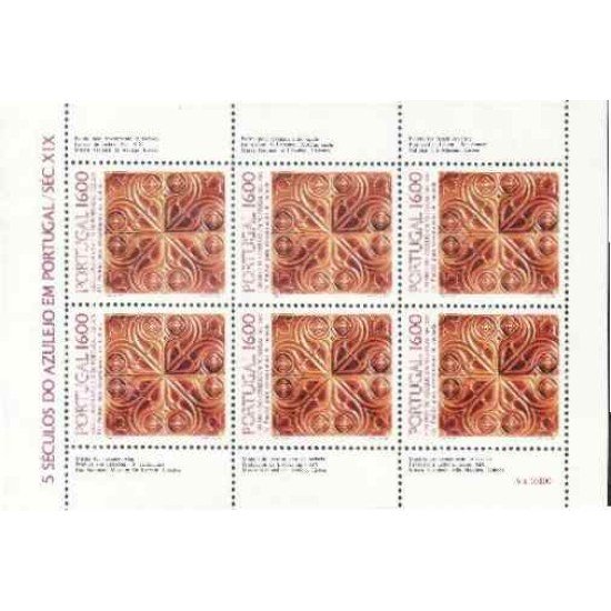 Portugal - 1619a -  - 1984 5 Siglos de Azulejos Azulejo del S XIX Mini Hojita de 6 sellos nº 1619 Lujo